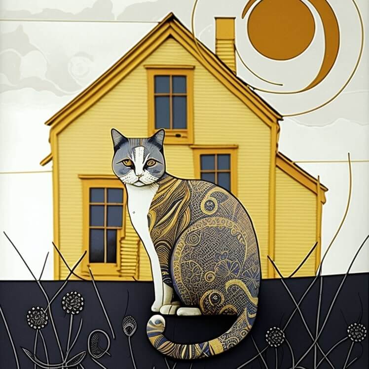 Кошка и дом
